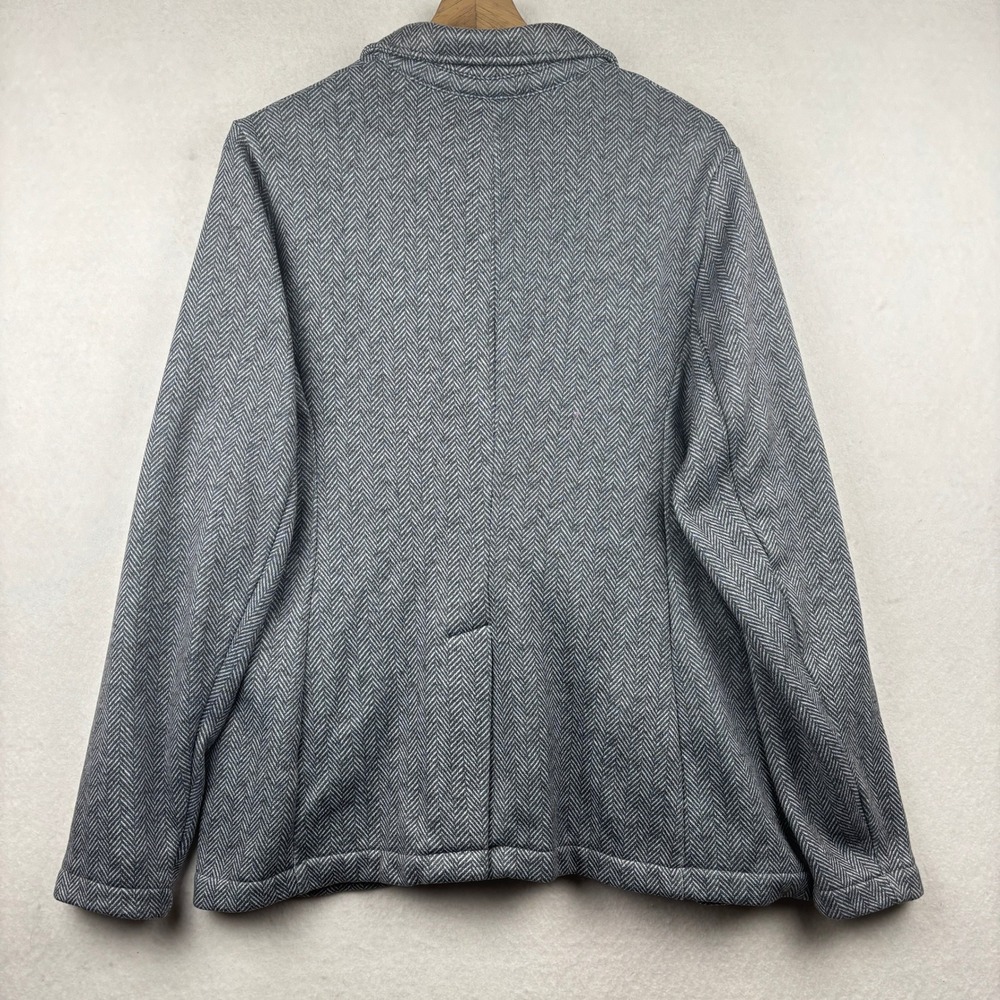 Lands End Blazer Womens XL Tall Herringbone Fleece Single Button - Picture 3 of 8